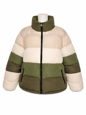 Ashley Stewart Colorblock Puffer Jacket – Size 18/20 | Pre-Loved